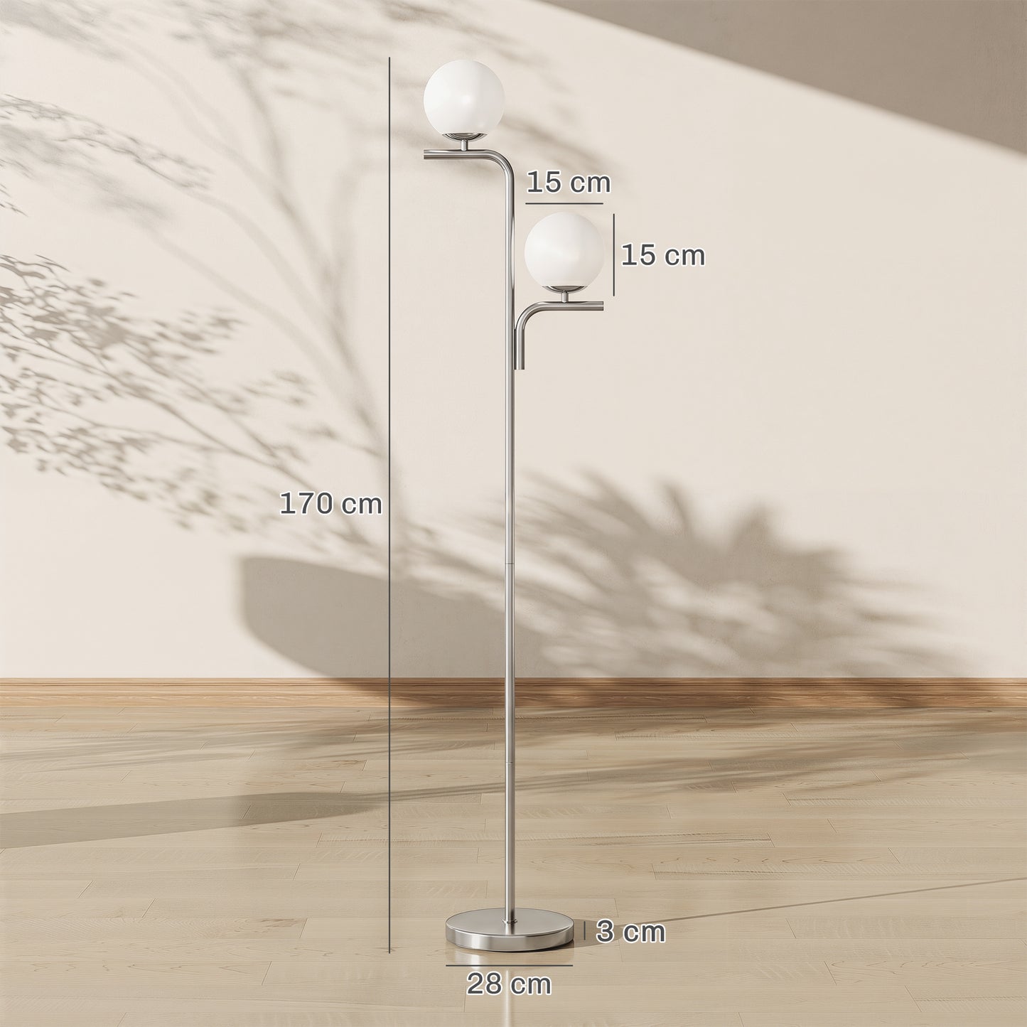 LightGlow LED Floor Lamp - Silver