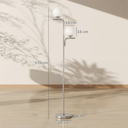LightGlow LED Floor Lamp - Silver