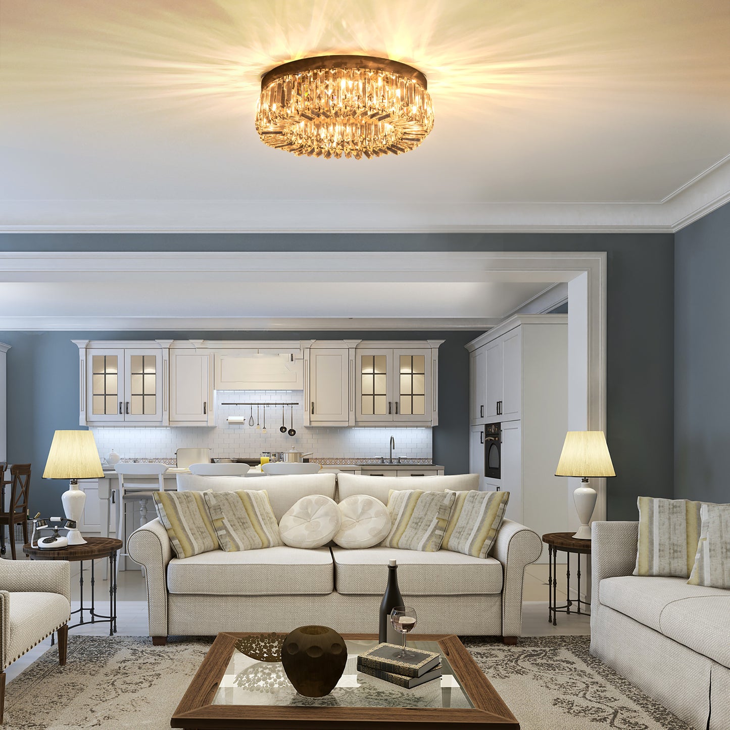 LightGlow Crystal Chandelier - Silver