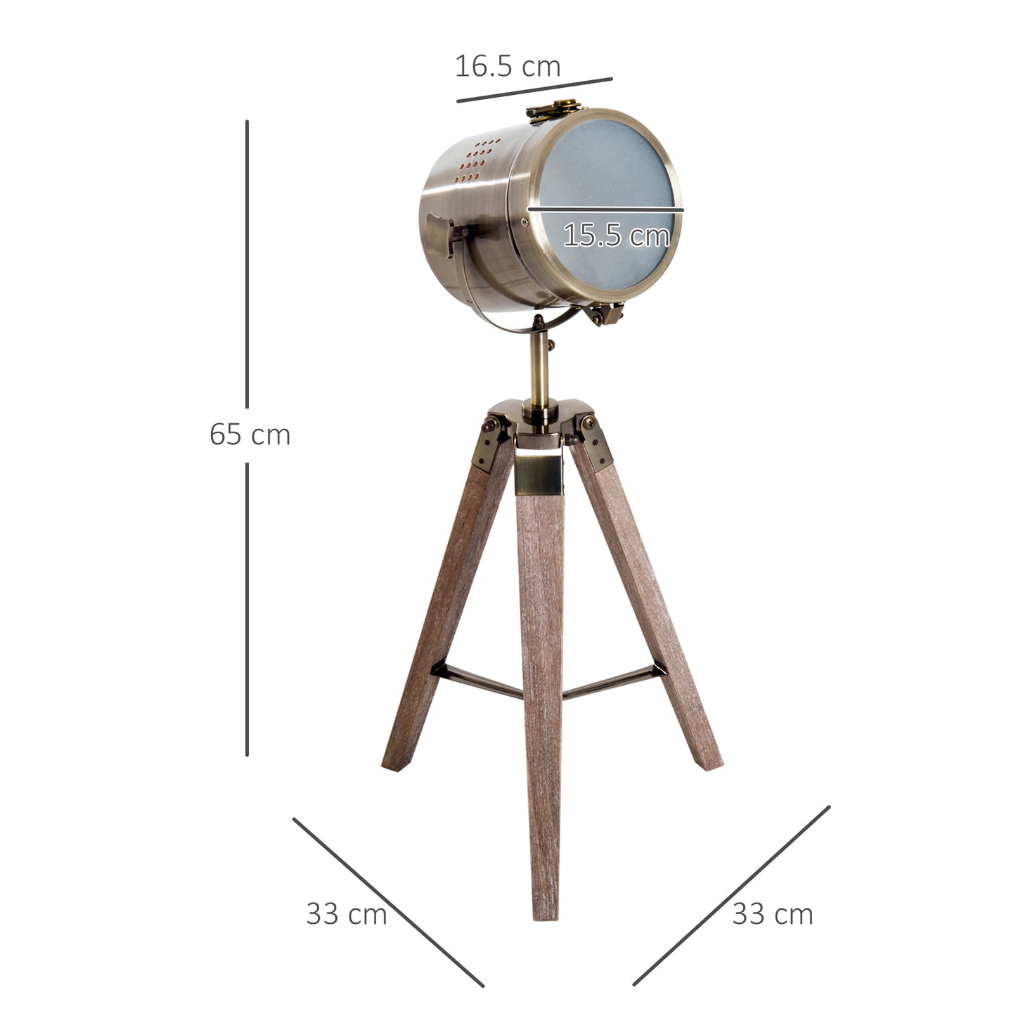 LightGlow Vintage Tripod Lamp - Brass