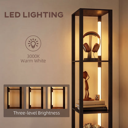 LightGlow Shelf Floor Lamp - Black