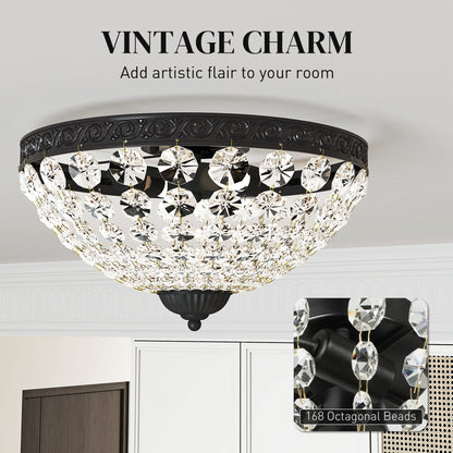 LightGlow Crystal Chandelier - Black