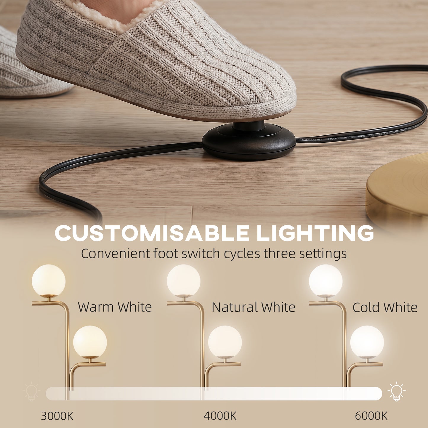 LightGlow LED Floor Lamp - Gold