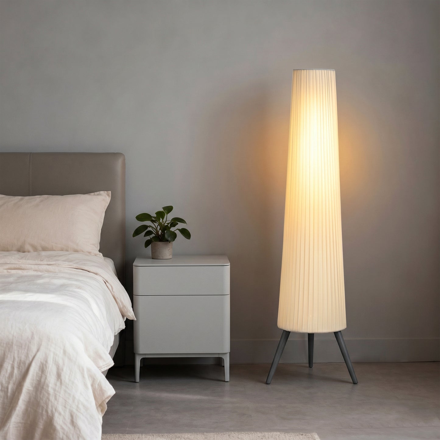 LightGlow Tripod Floor Lamp - White Grey