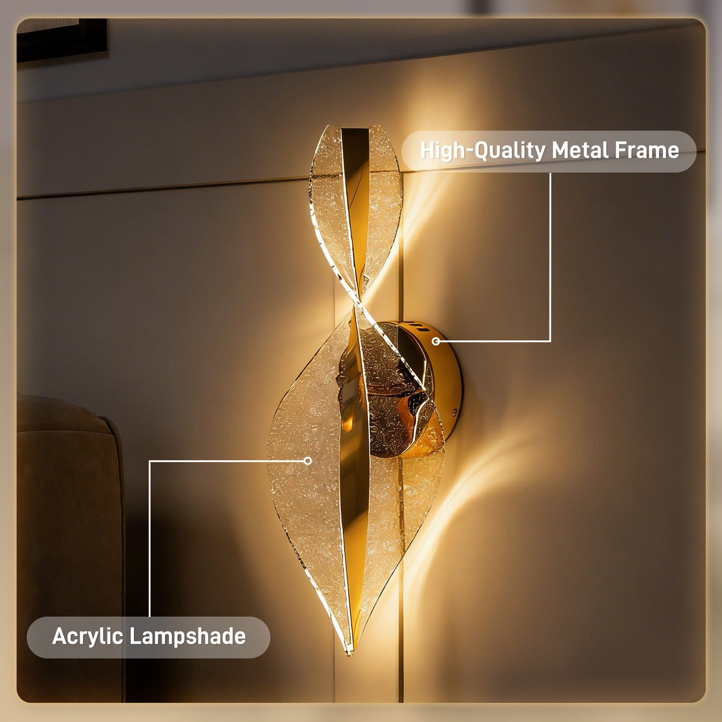LightGlow Spiral Wall Lamp - Gold