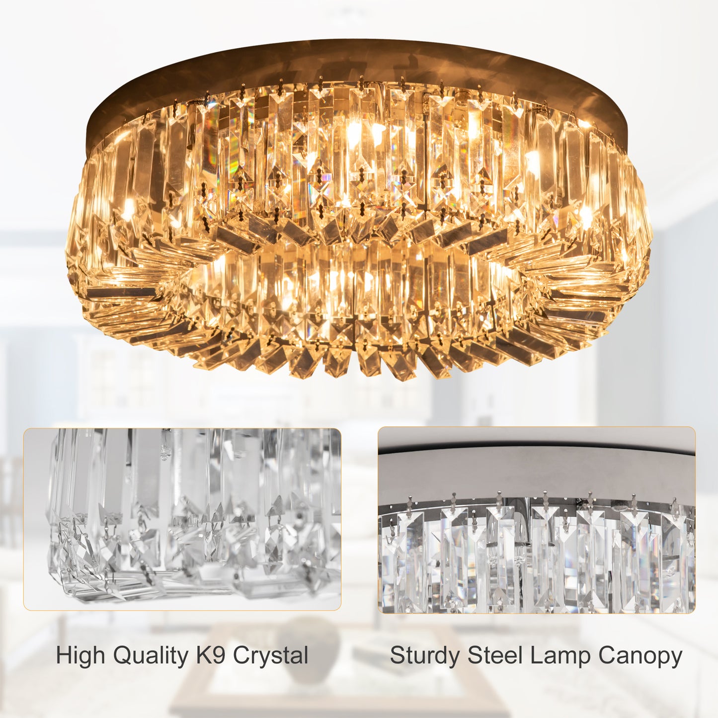 LightGlow Crystal Chandelier - Silver