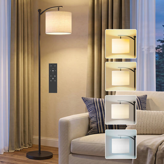 LightGlow Premium LED Floor Lamp with Remote Control - Black