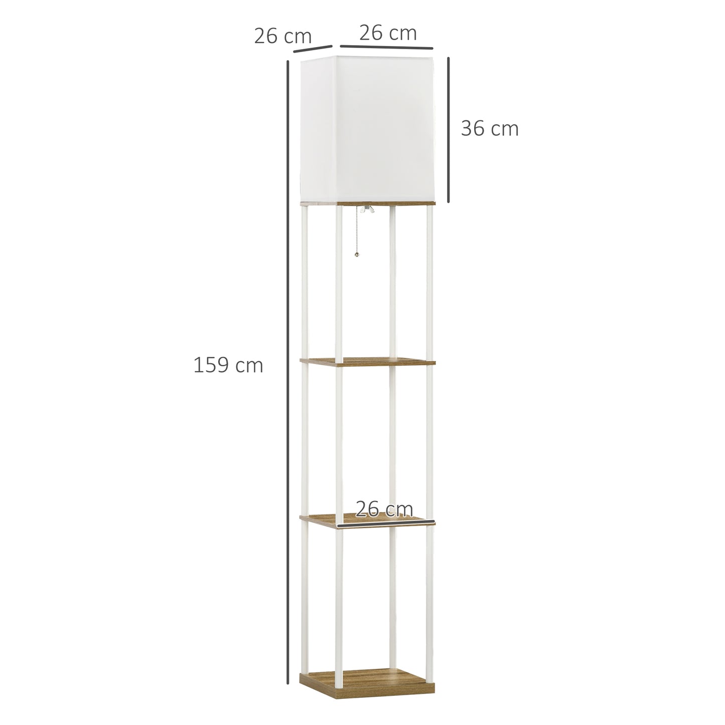 LightGlow Shelf Floor Lamp - White