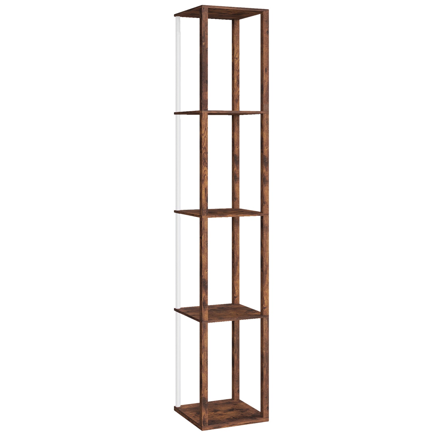 LightGlow RGB Shelf Floor Lamp - Rustic Brown