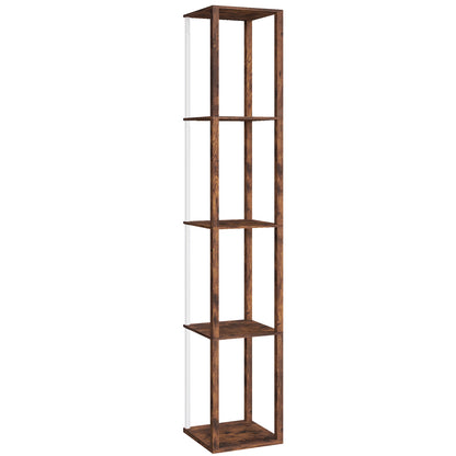 LightGlow RGB Shelf Floor Lamp - Rustic Brown