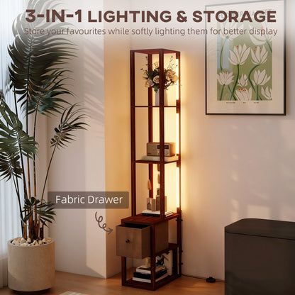 LightGlow Shelf Floor Lamp - Dark Brown