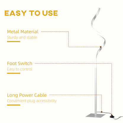LightGlow Spiral Floor Lamp - Silver