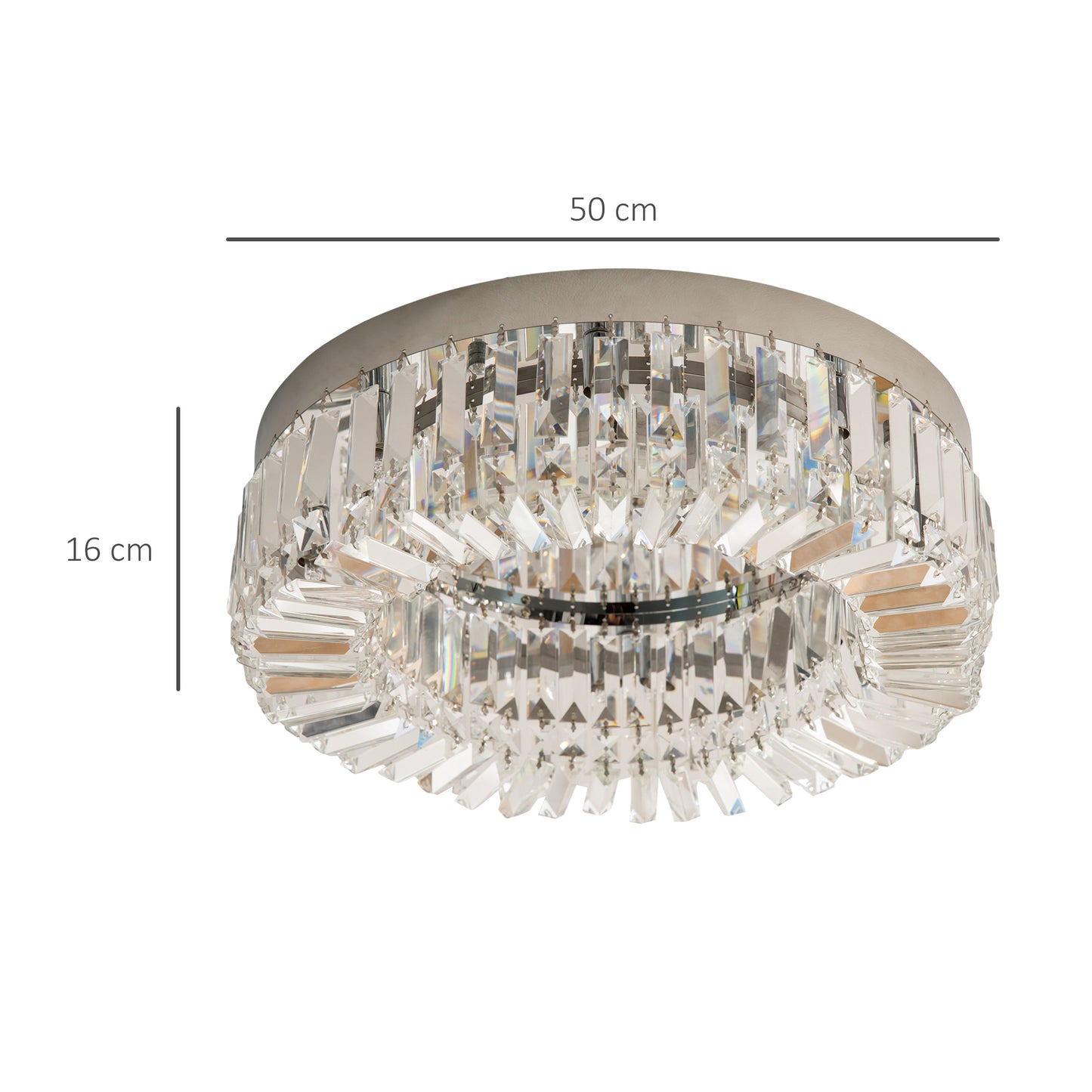 LightGlow Crystal Chandelier - Silver
