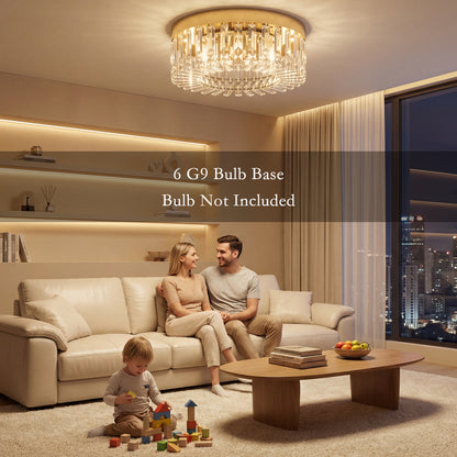 LightGlow Crystal Chandelier - Gold