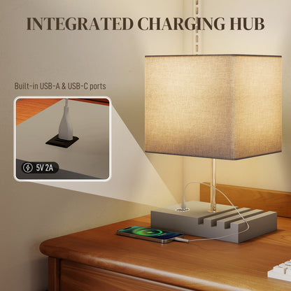 LightGlow Bedside Lamp - Grey