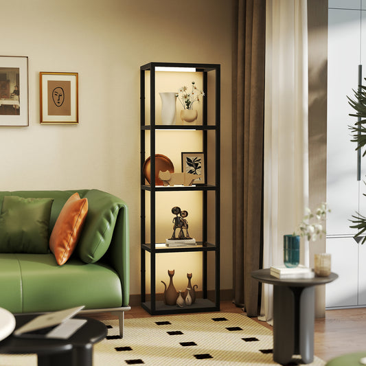 LightGlow Premium Four-Shelf Floor Lamp - Black