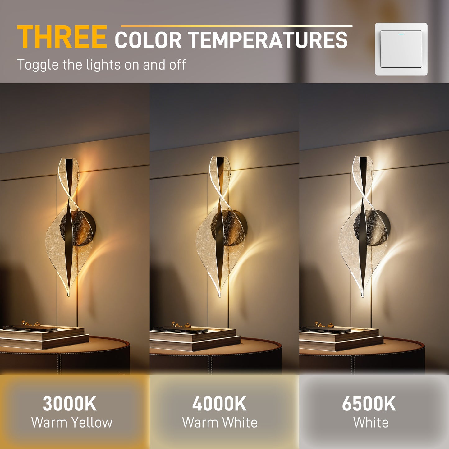 LightGlow Spiral Wall Lamp - Black