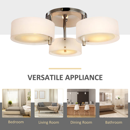 LightGlow Acrylic 3-Light Pendant - Chrome