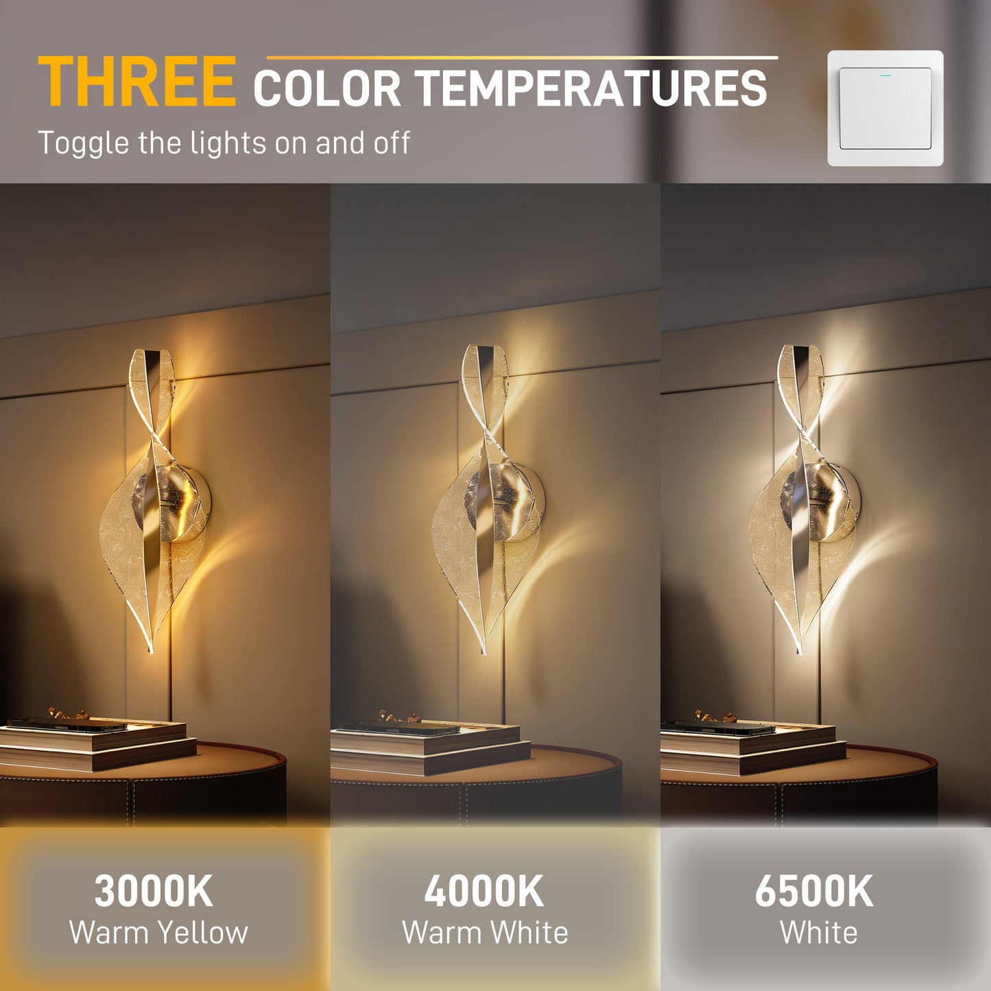 LightGlow LED Wall Lamp - Silver Tone