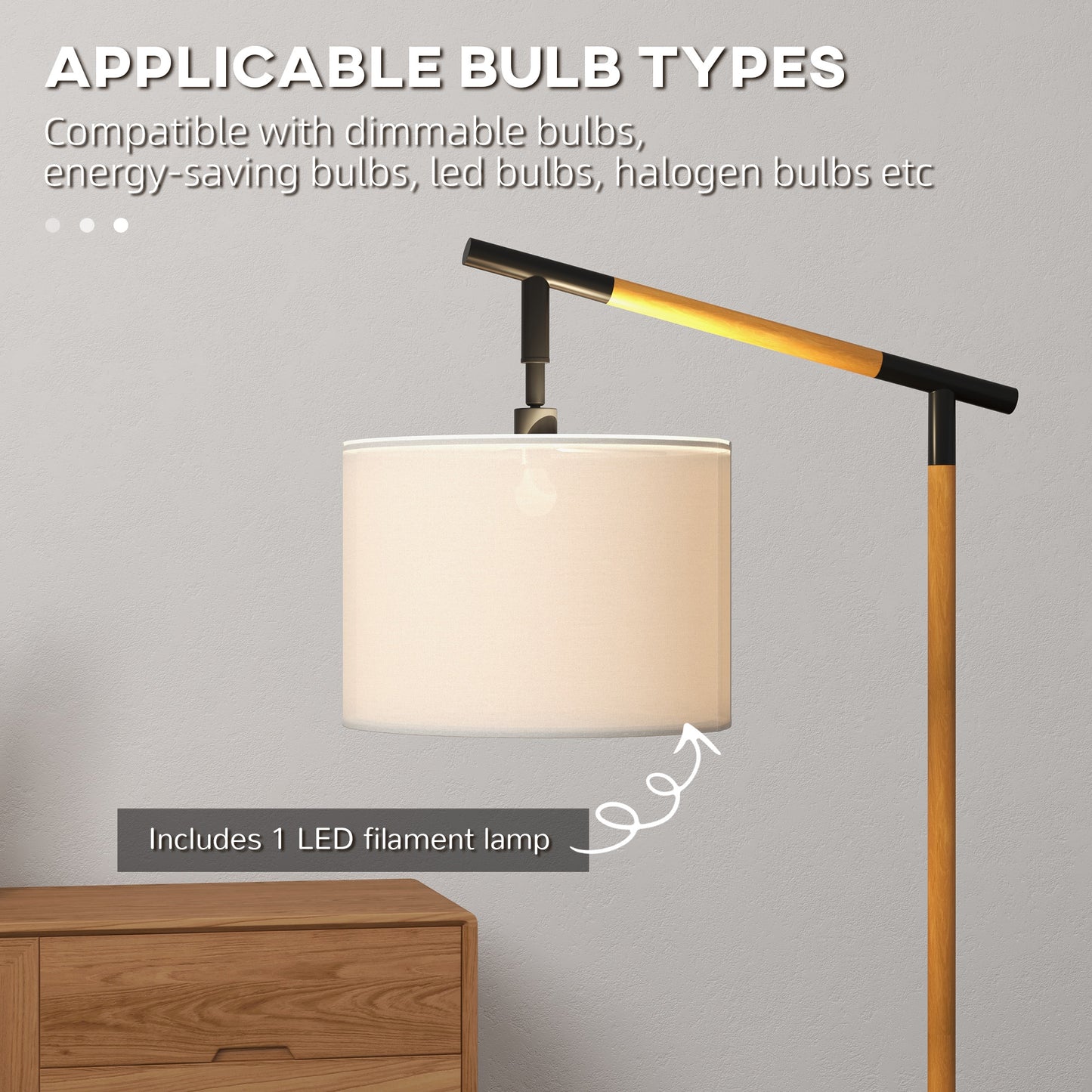LightGlow Rotating Floor Lamp - Brown