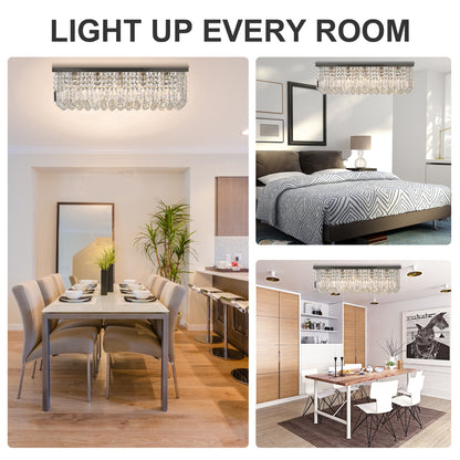 LightGlow Crystal Ceiling Chandelier - Silver