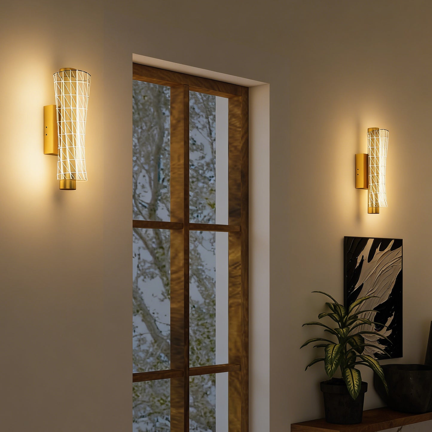 LightGlow Geometric Wall Lamp - Gold
