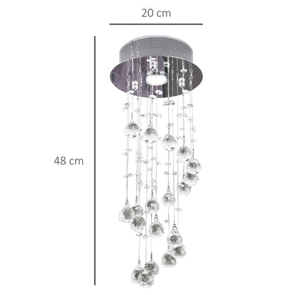 LightGlow Crystal Ceiling Chandelier - Silver