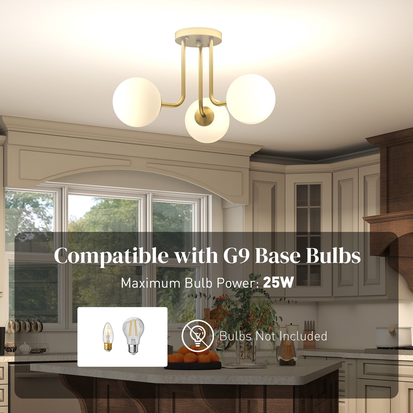 LightGlow Globe Ceiling Light - Gold