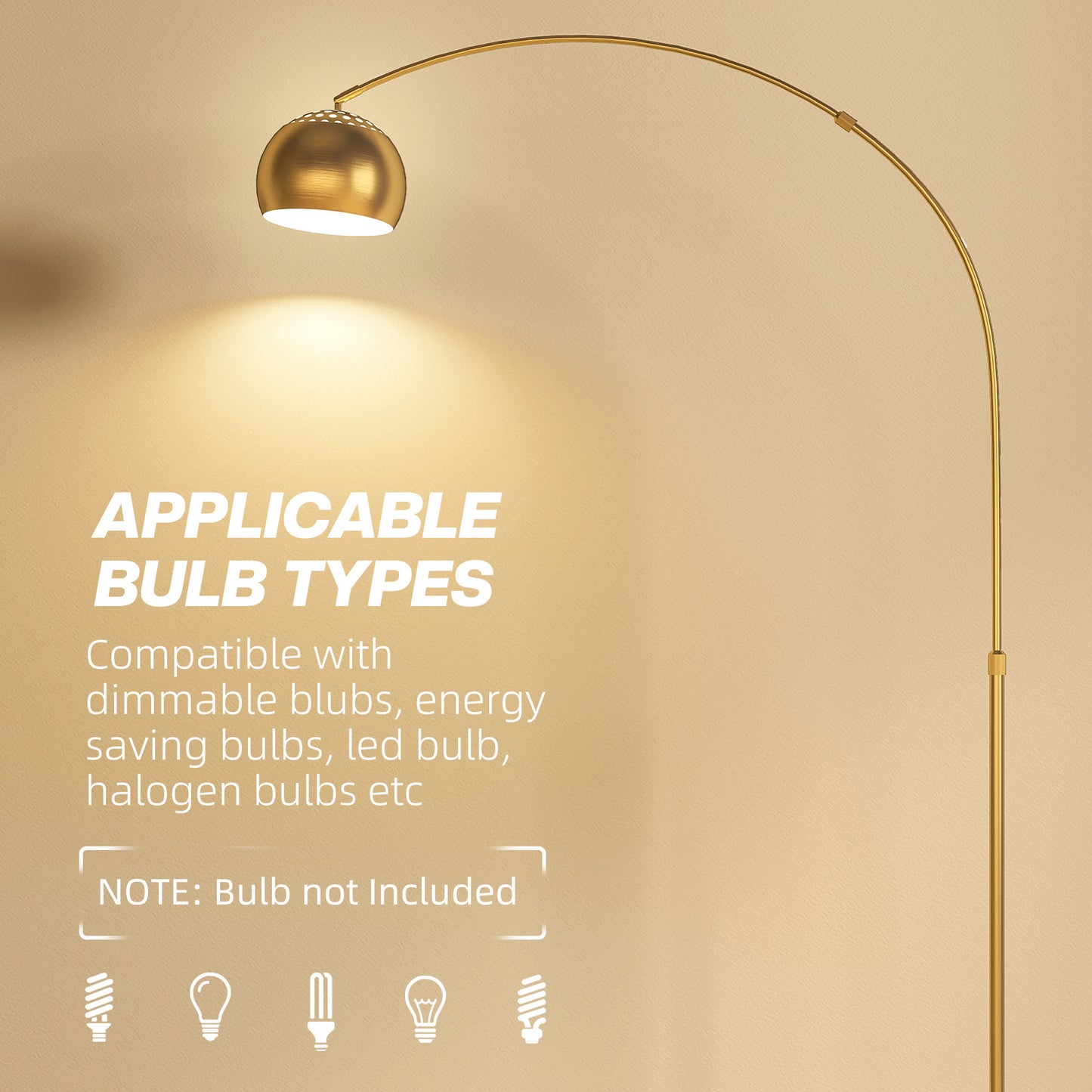 LightGlow Arc Floor Lamp - Gold