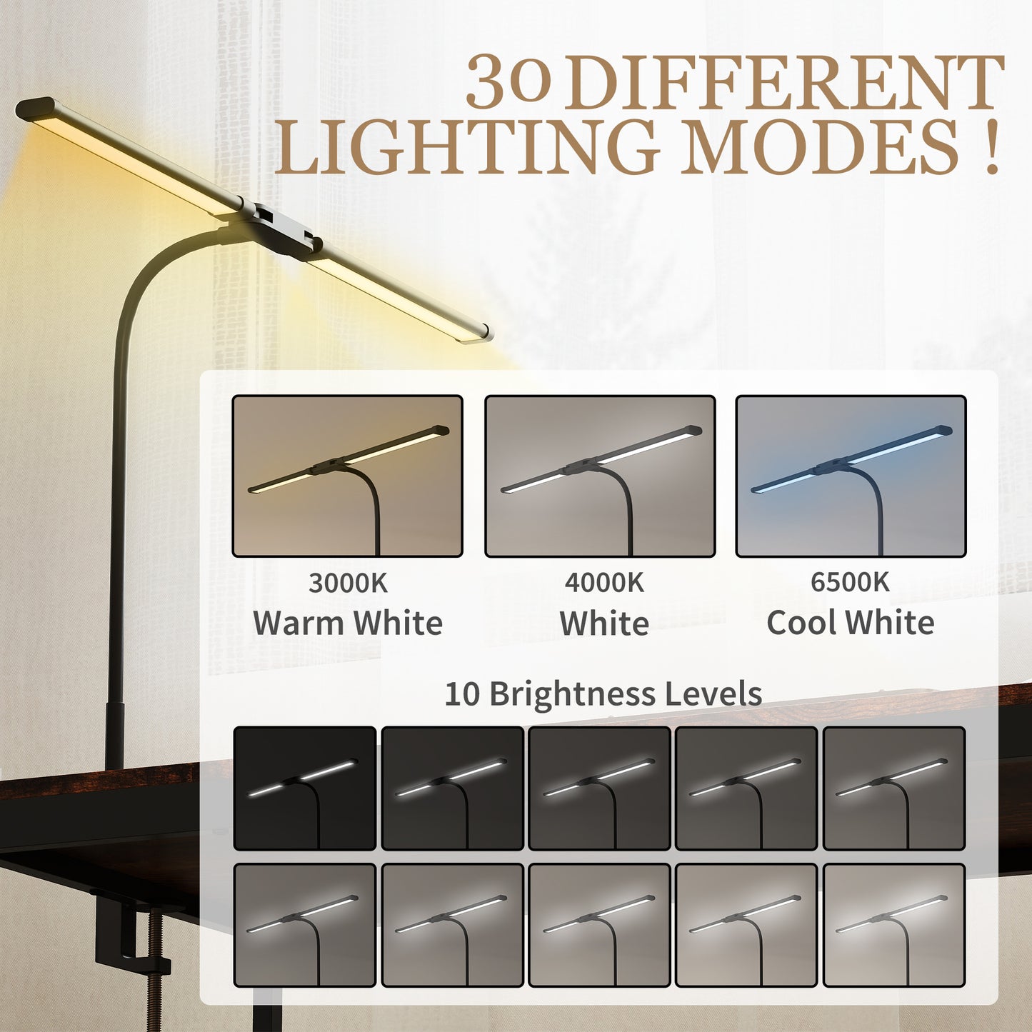 LightGlow Double-Head Desk Lamp - Black