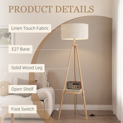 LightGlow Tripod Floor Lamp - Natural Wood