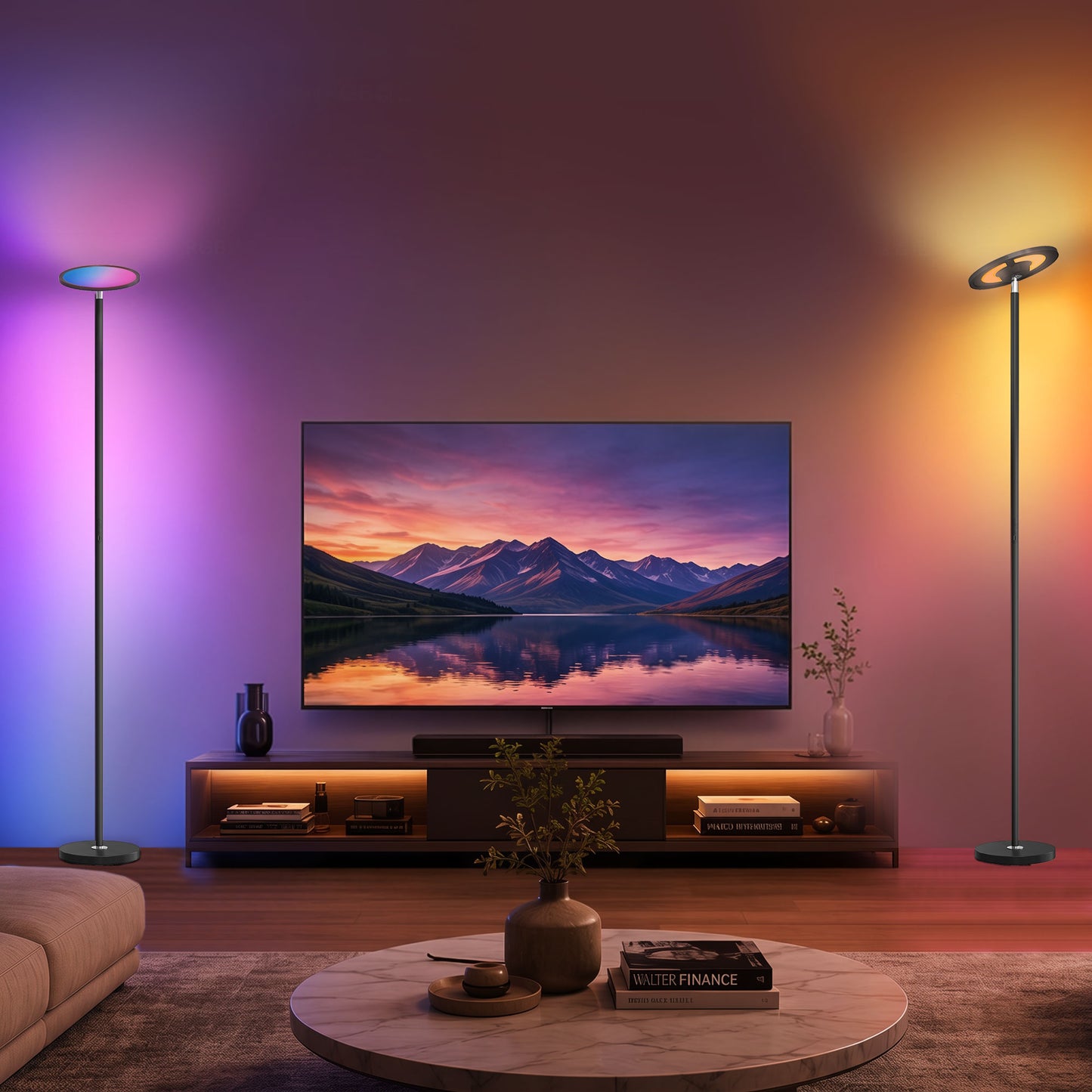 LightGlow Uplighter Floor Lamp - Black