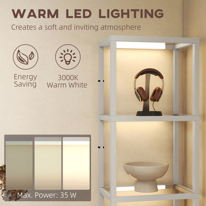 LightGlow Four-Shelf Floor Lamp - Grey