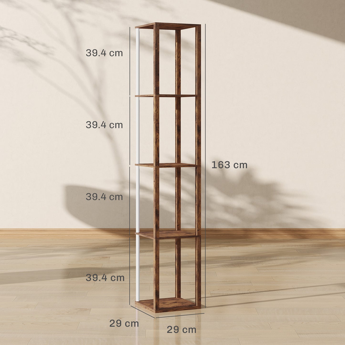 LightGlow RGB Shelf Floor Lamp - Rustic Brown