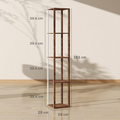 LightGlow RGB Shelf Floor Lamp - Rustic Brown