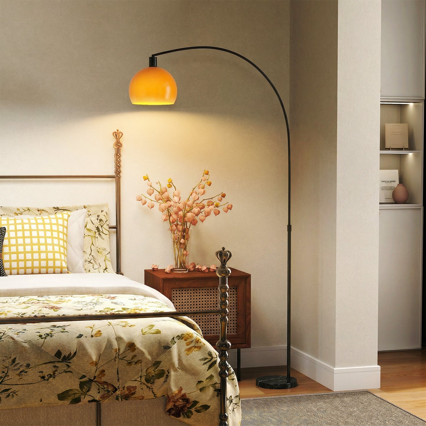 LightGlow Premium Floor Lamp for Living Room, Modern Standing Lamp with Shade & Foot Switch for Bedroom, Office, Black
