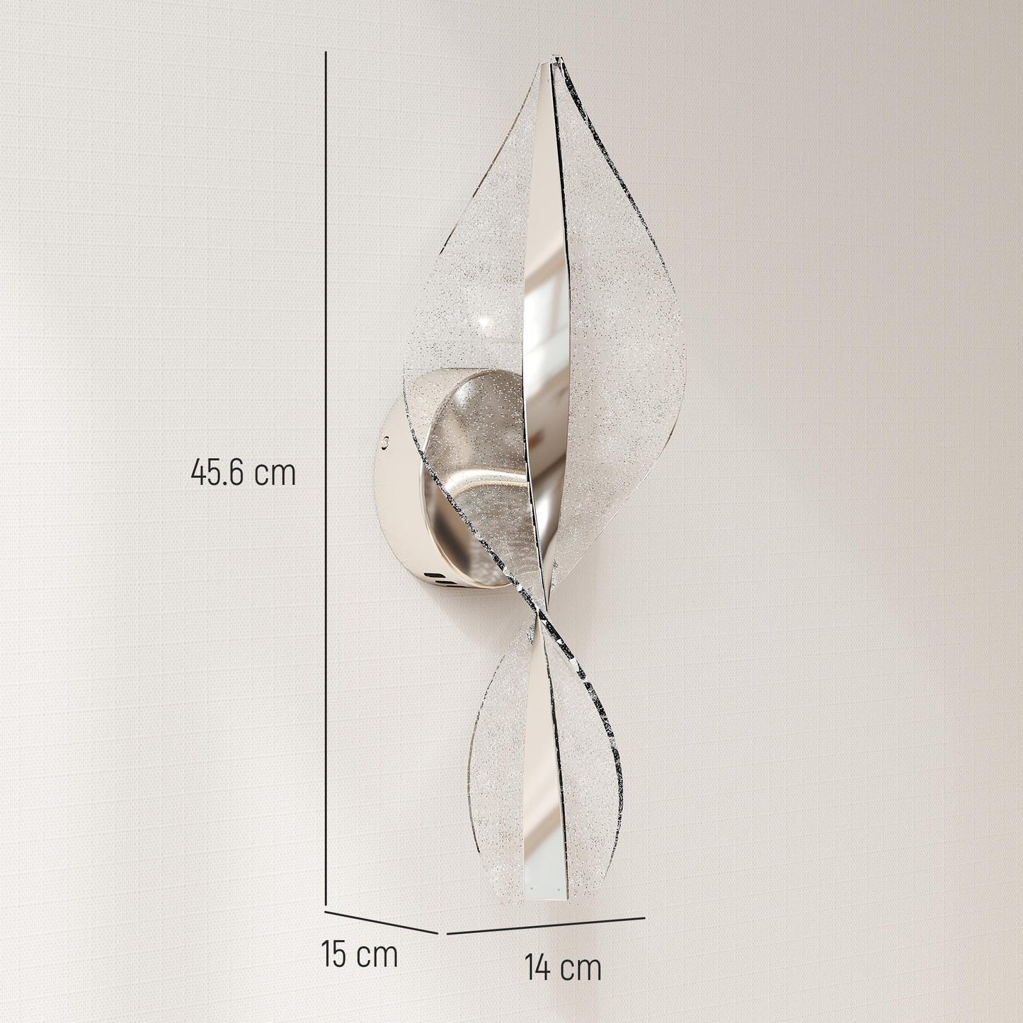 LightGlow LED Wall Lamp - Silver Tone