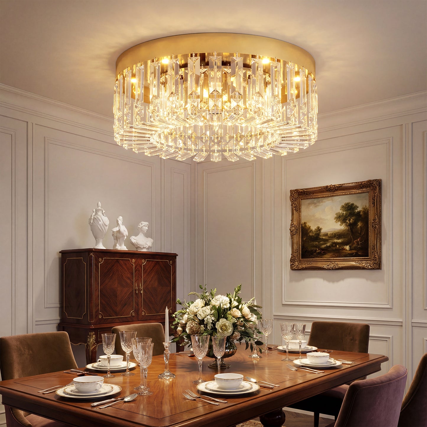 LightGlow Crystal Chandelier - Gold
