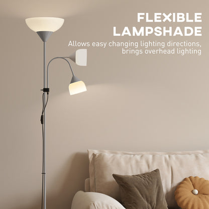 LightGlow Mother Child Floor Lamp - Silver