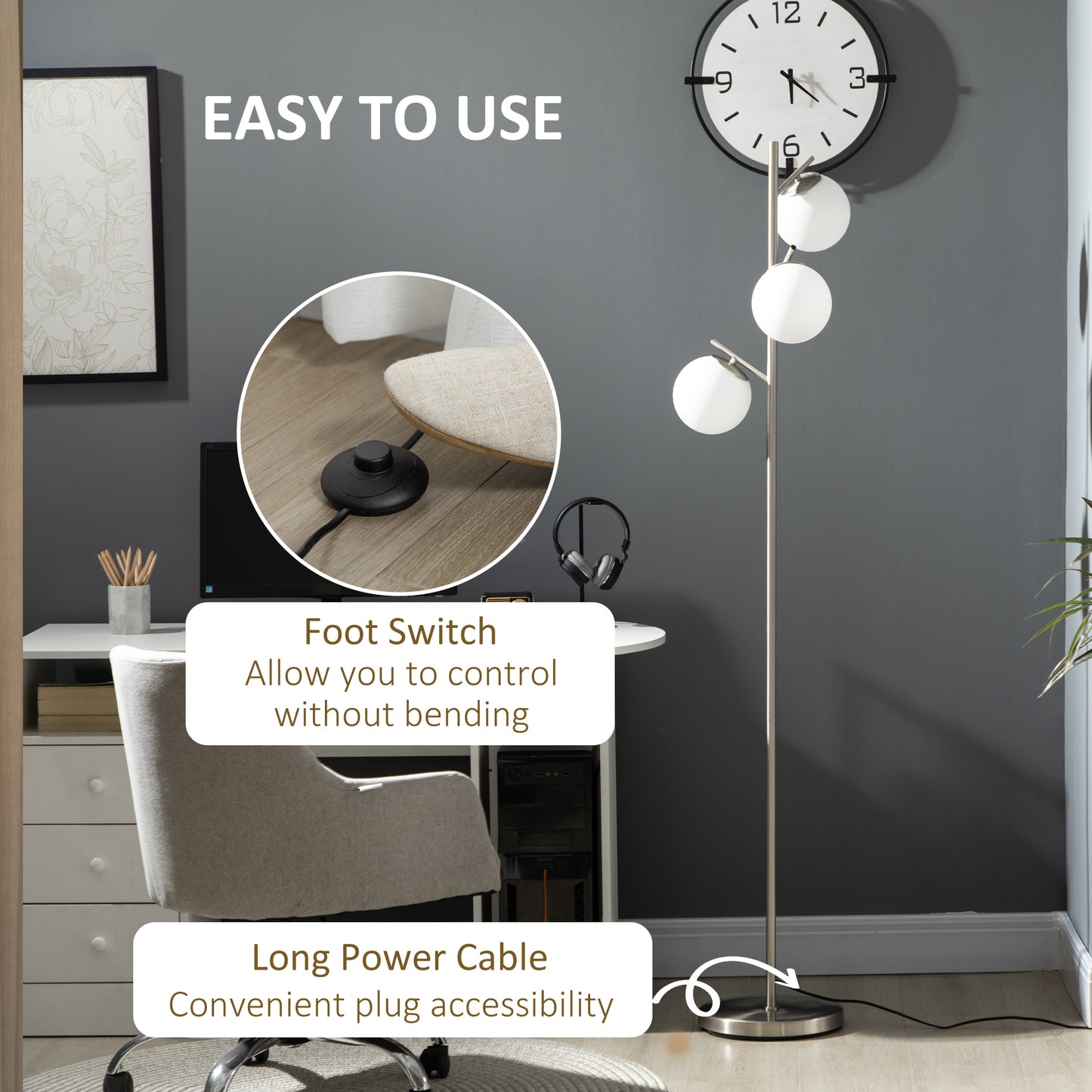 LightGlow Tree Floor Lamp - Silver