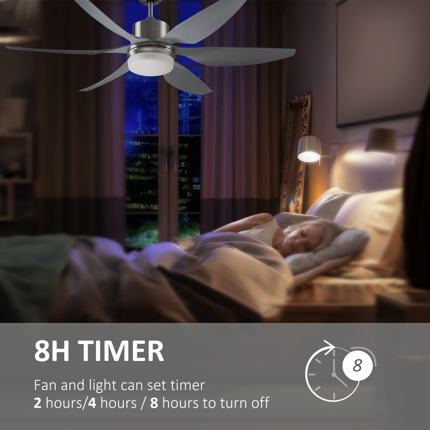 LightGlow Reversible Ceiling Fan - Silver