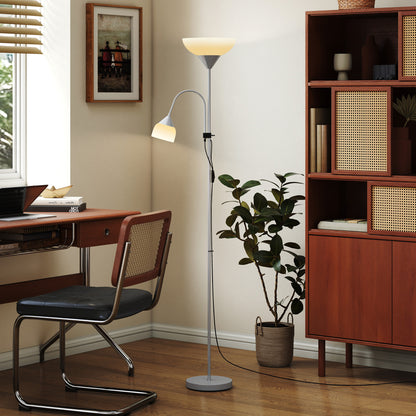 LightGlow Mother Child Floor Lamp - Silver