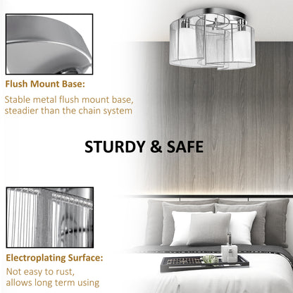 LightGlow Modern Chandelier - White Silver