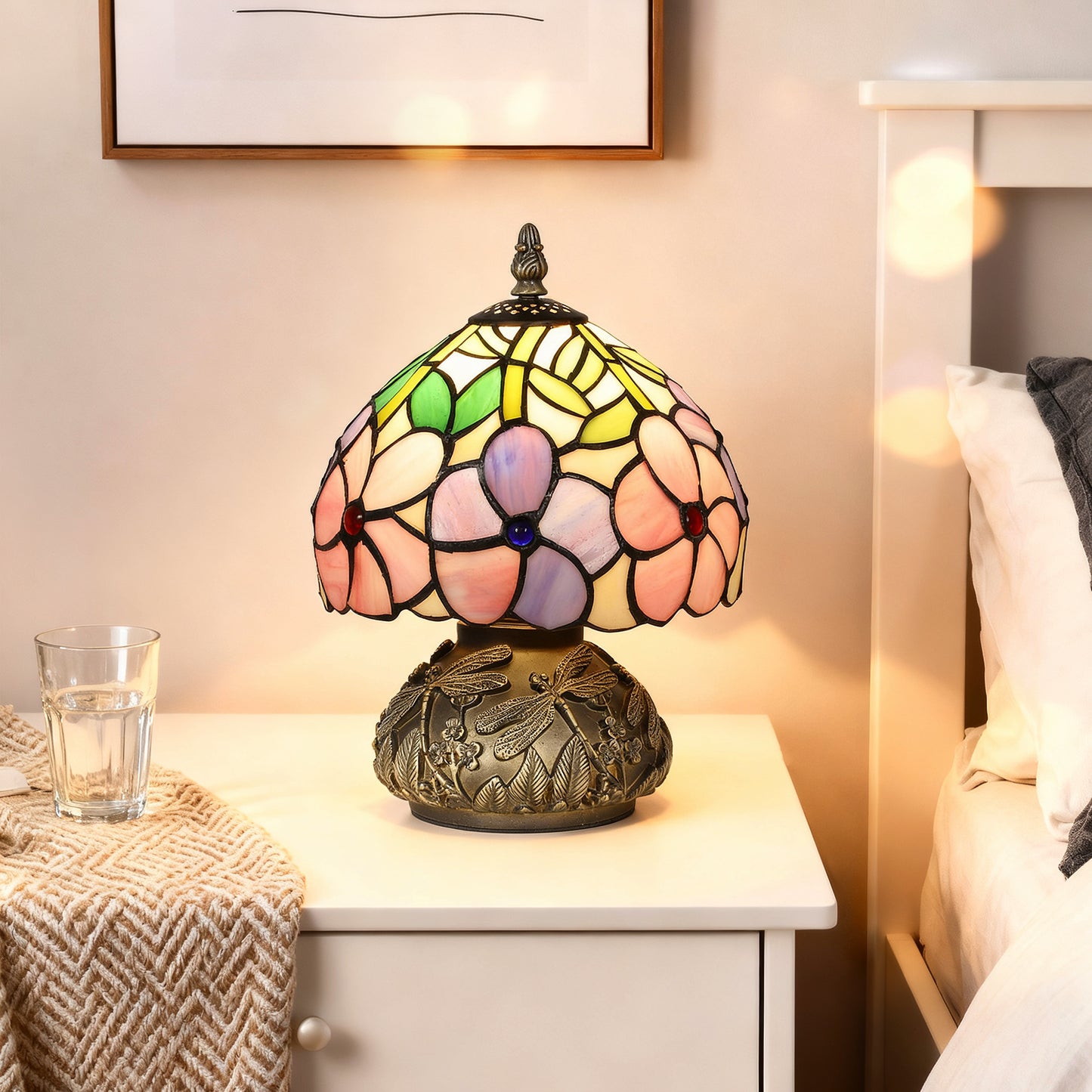 LightGlow Dragonfly Table Lamp - Pink