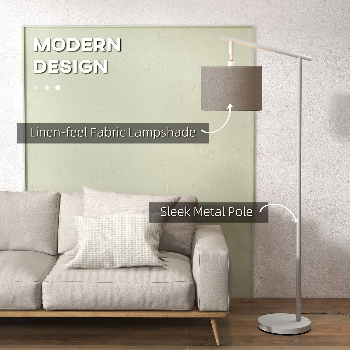 LightGlow Rotating Floor Lamp - Grey