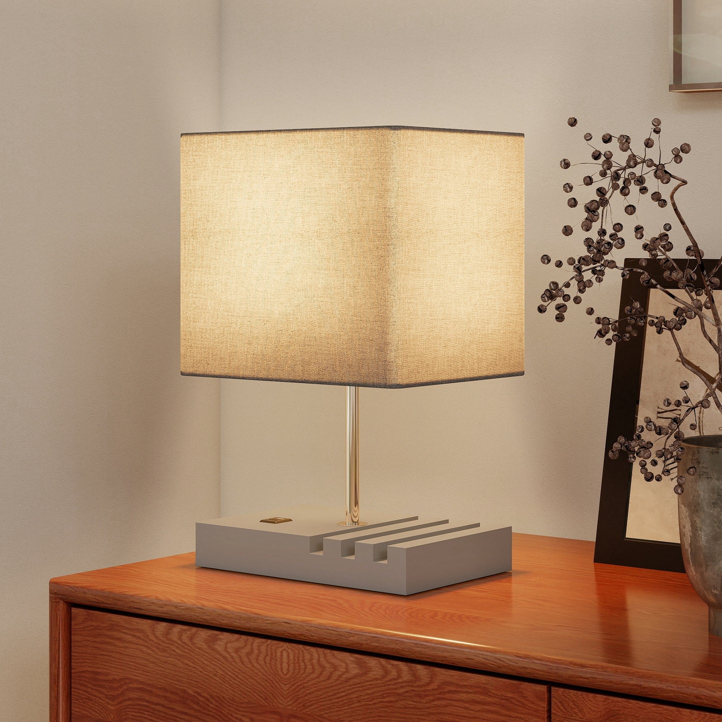 LightGlow Bedside Lamp - Grey