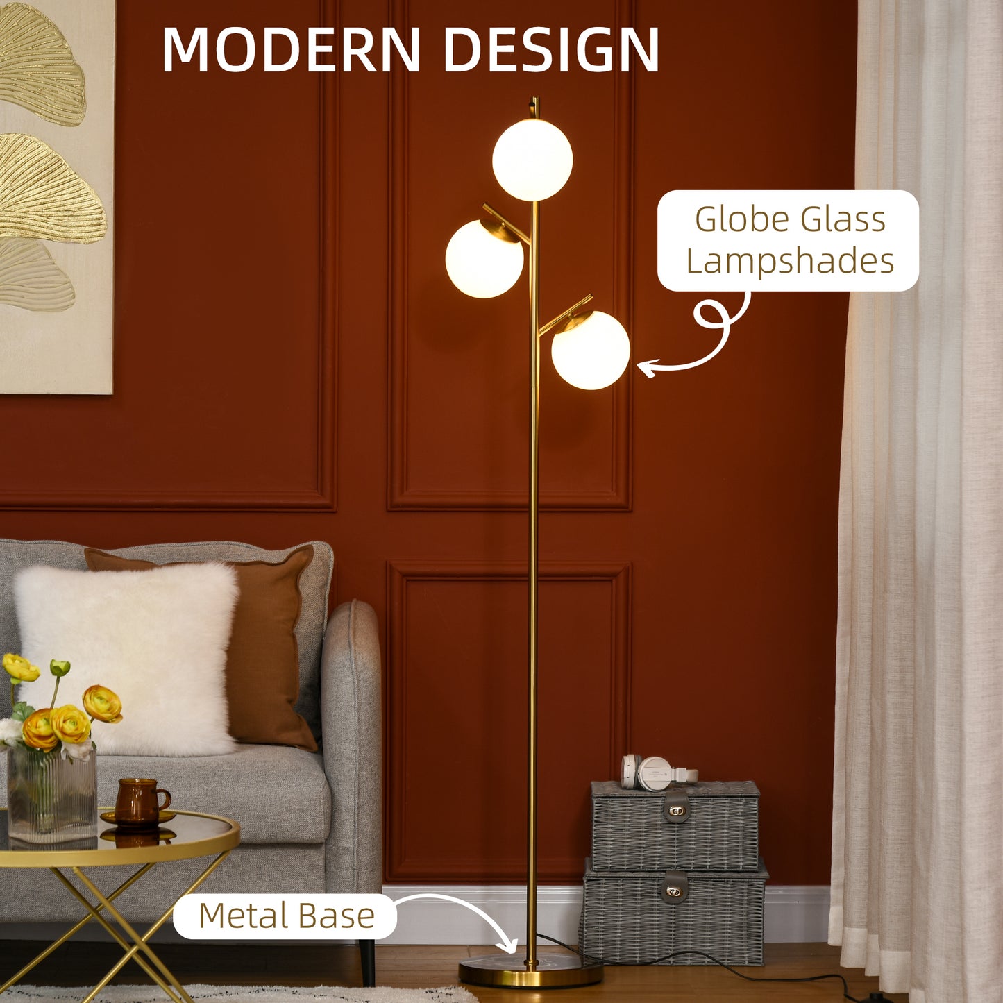 LightGlow Tree Floor Lamp - Gold