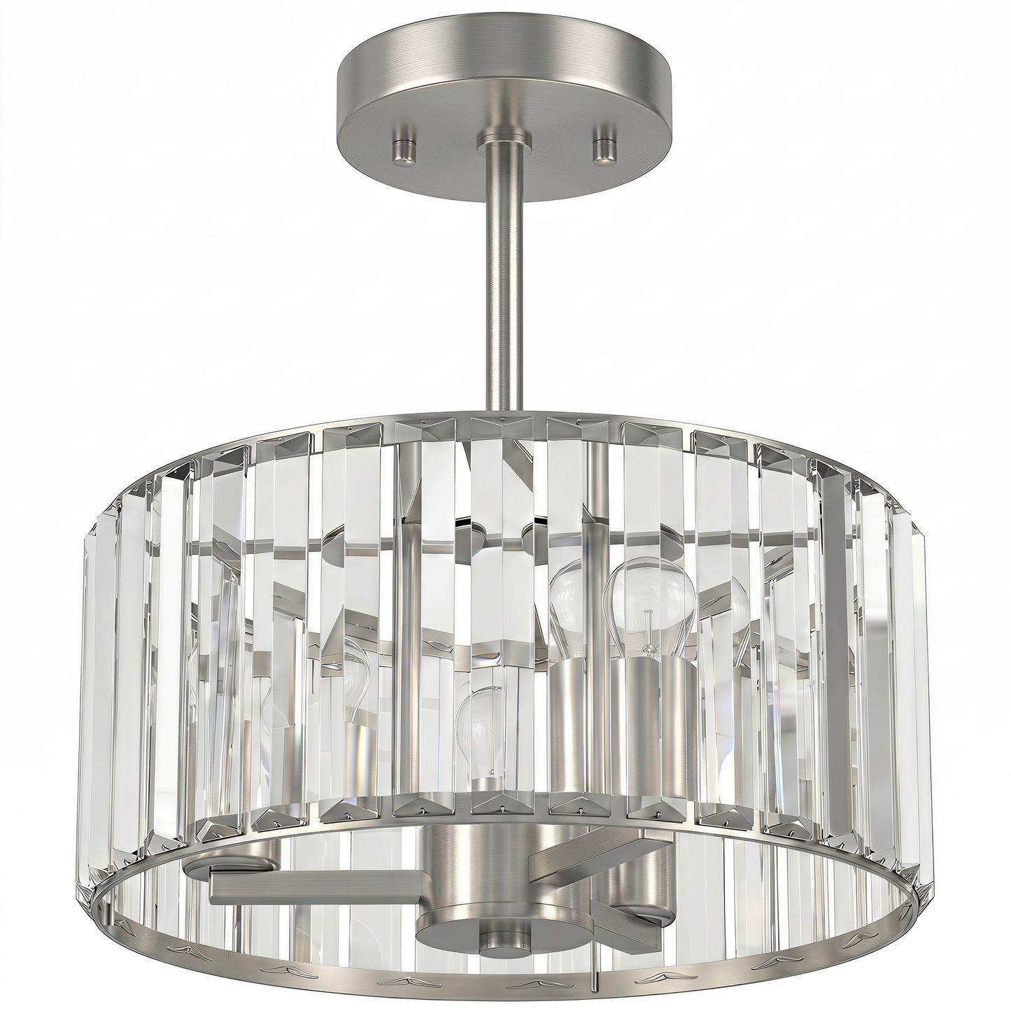LightGlow Crystal Ceiling Light - Silver