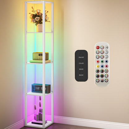 LightGlow RGB Shelf Floor Lamp - White
