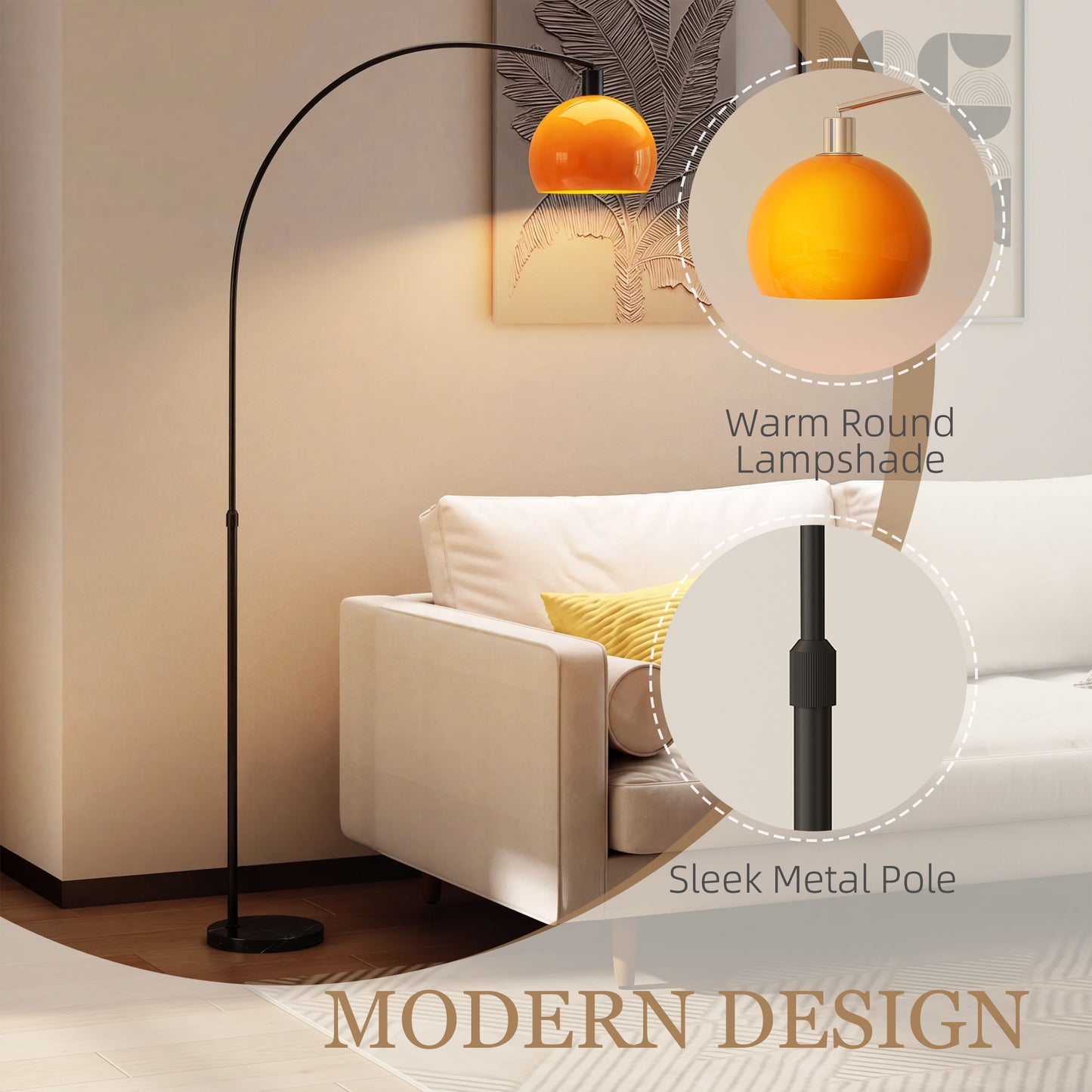 LightGlow Modern Floor Lamp - Black